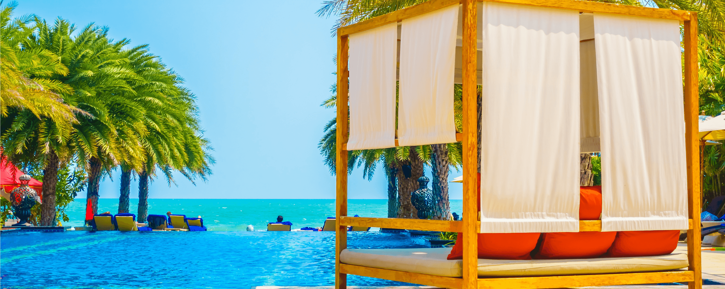Private luxury cabanas by the ocean